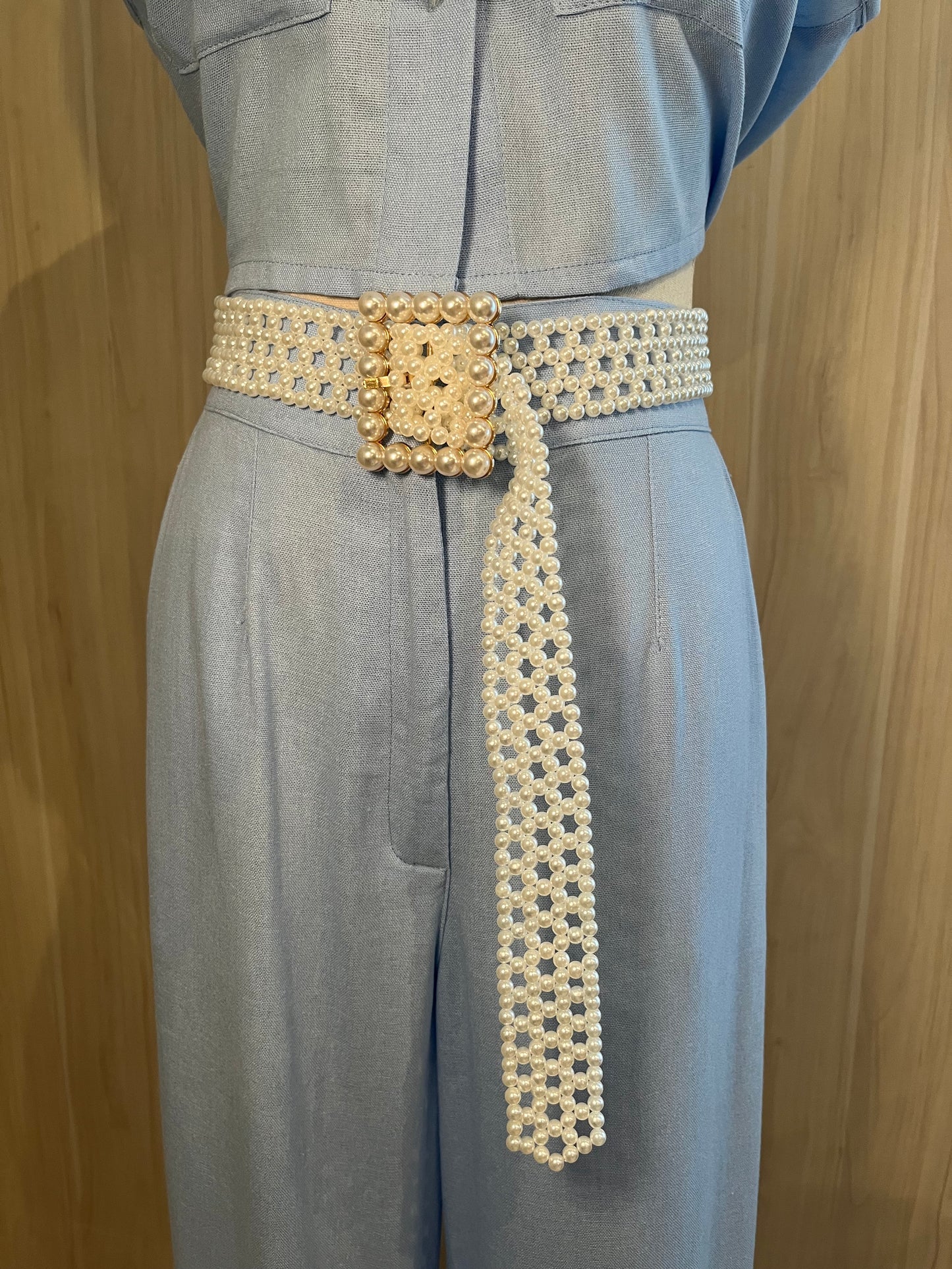 Correa de Perlas Blancas