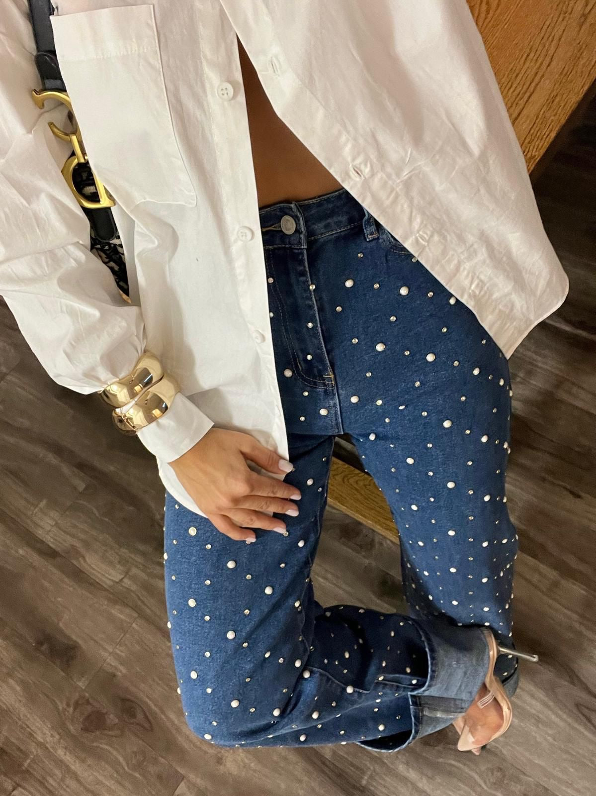 Denim Pearls Jeans