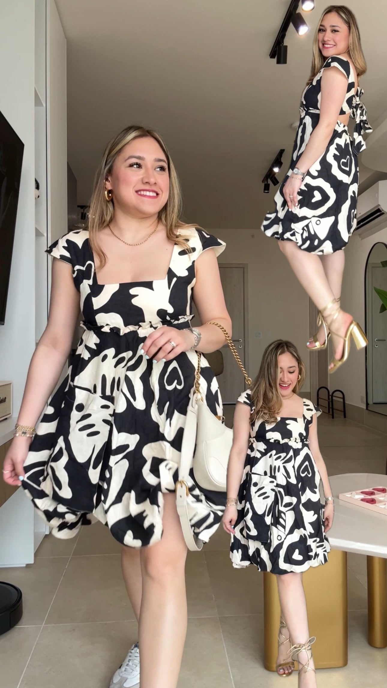 Vestido Paces - print negro