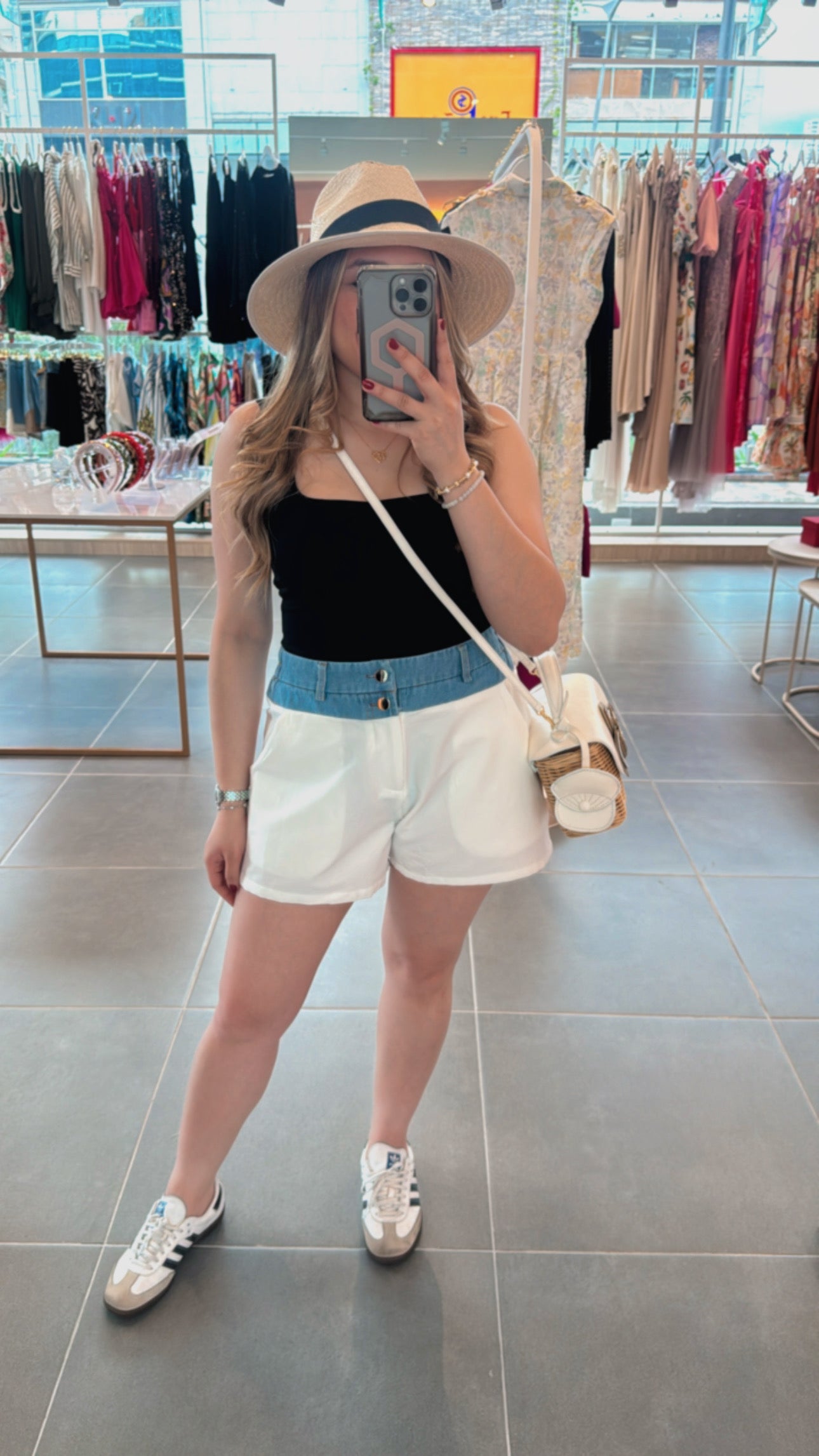 White Denim Short