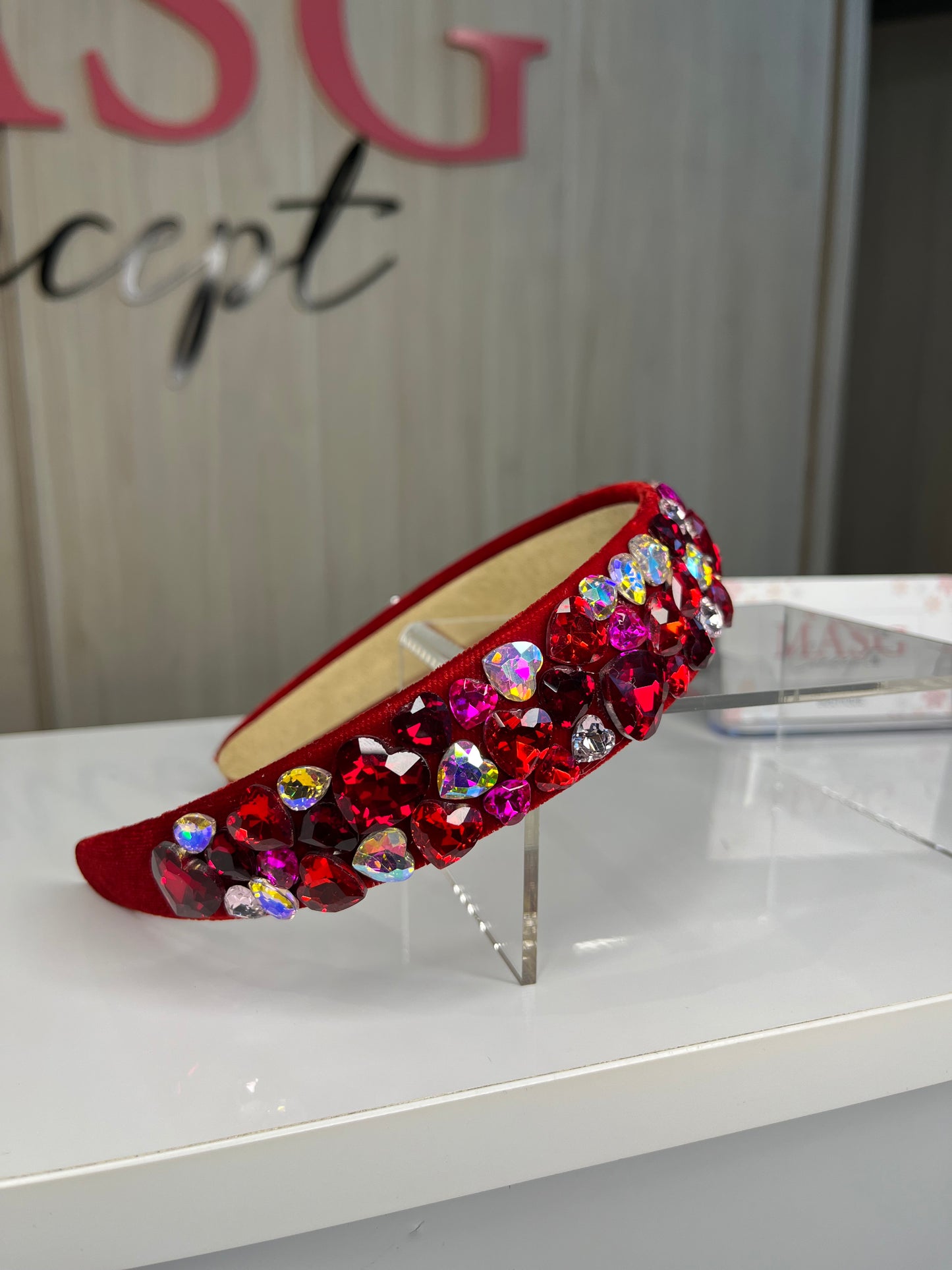 Diadema corazones Rojo