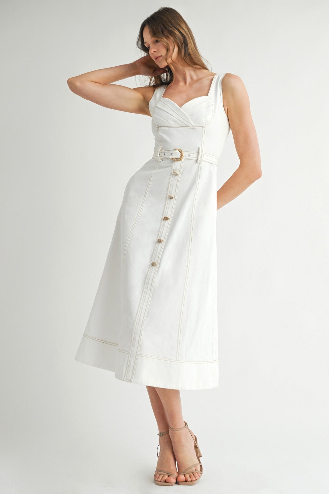Mayra Denim White Dress