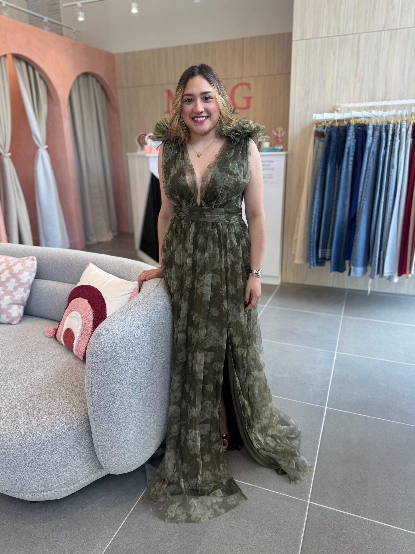 Chantal Olive Maxi Dress