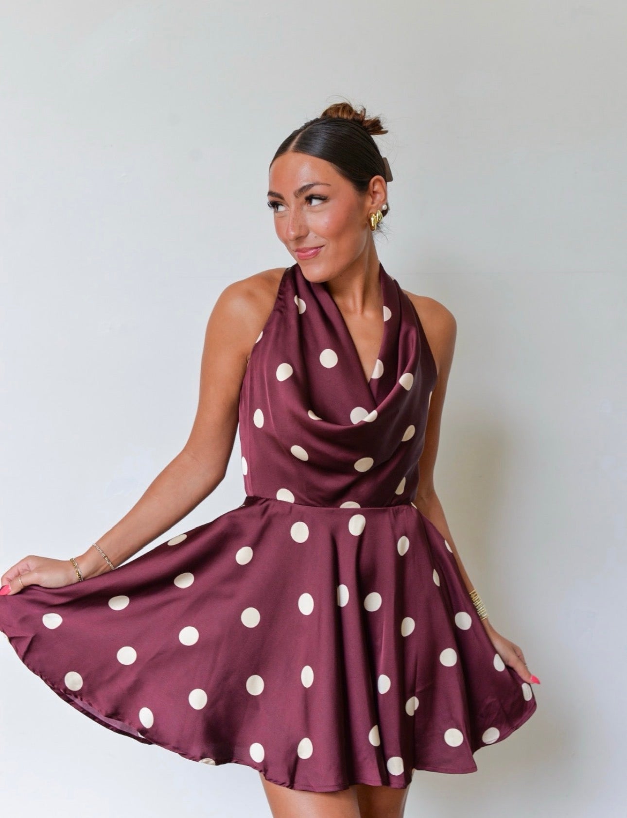 Polka Cream Mini Dress