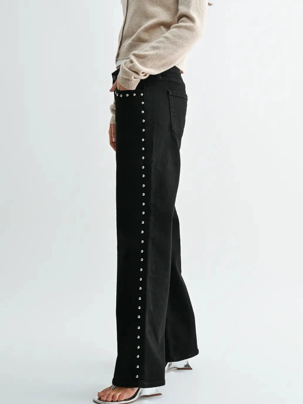Black Western Rhinestone Straight Jeans - 30 Oct