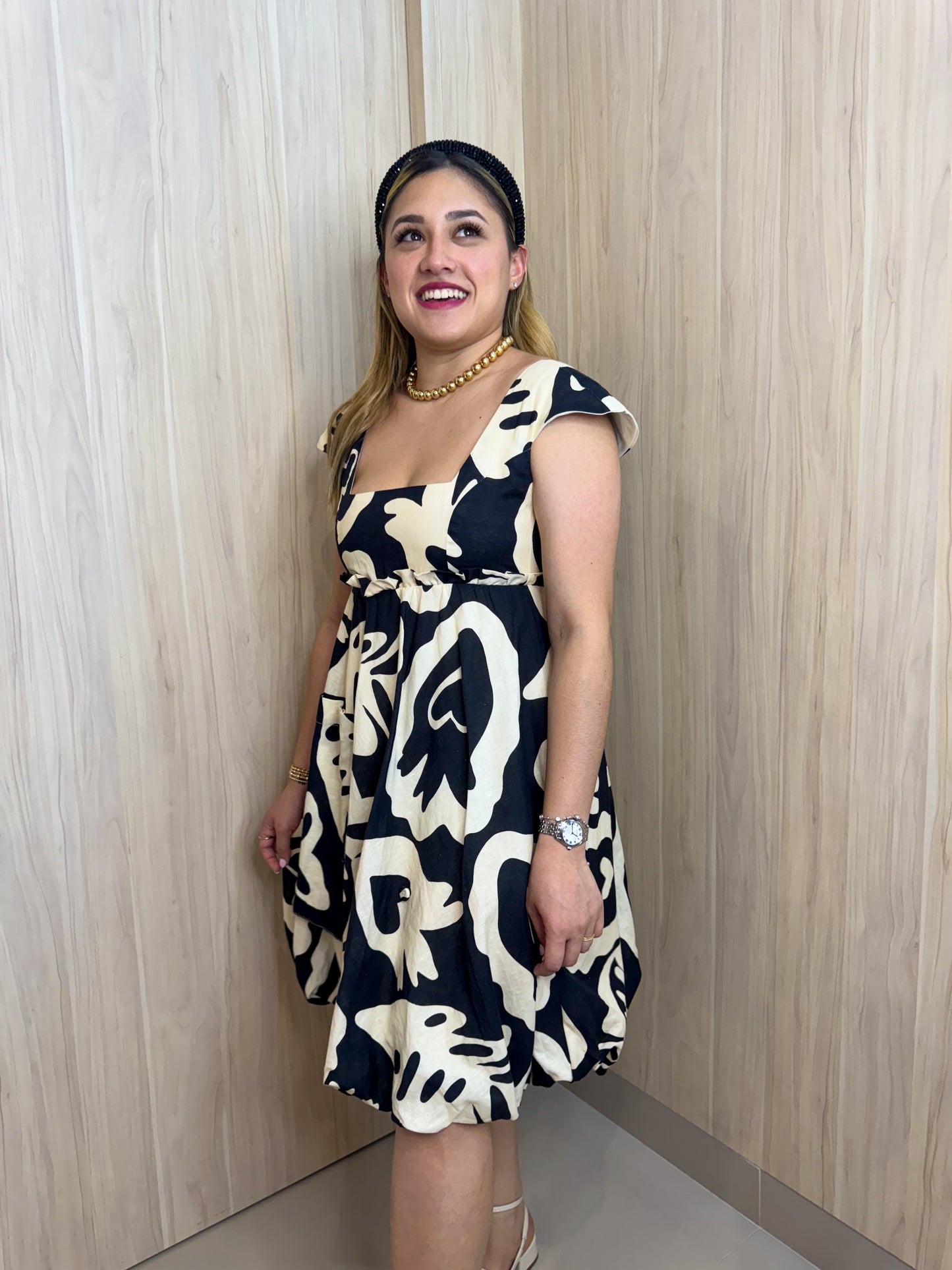 Vestido Paces - print negro