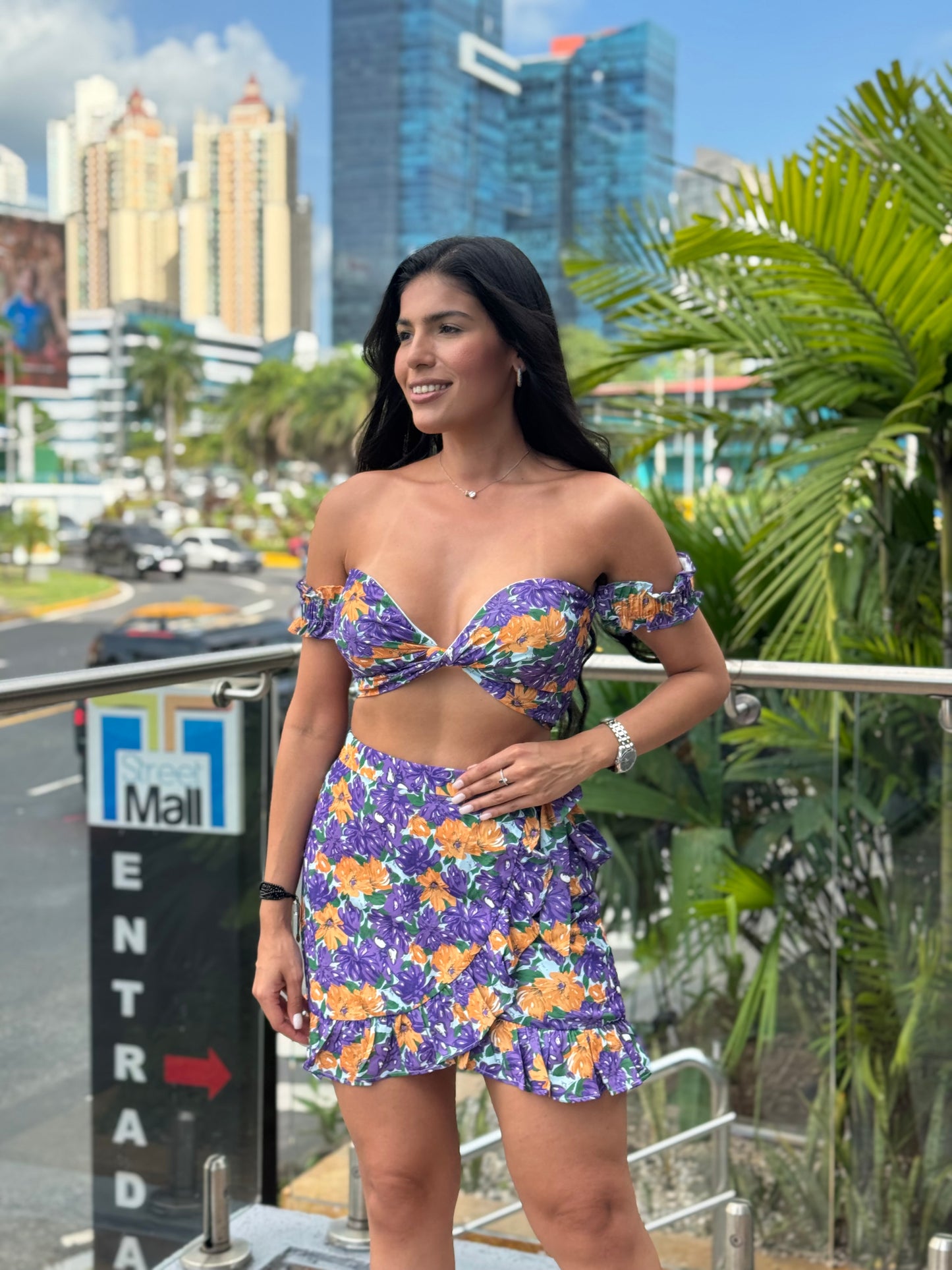 Set Mariana Morado y Turquesa