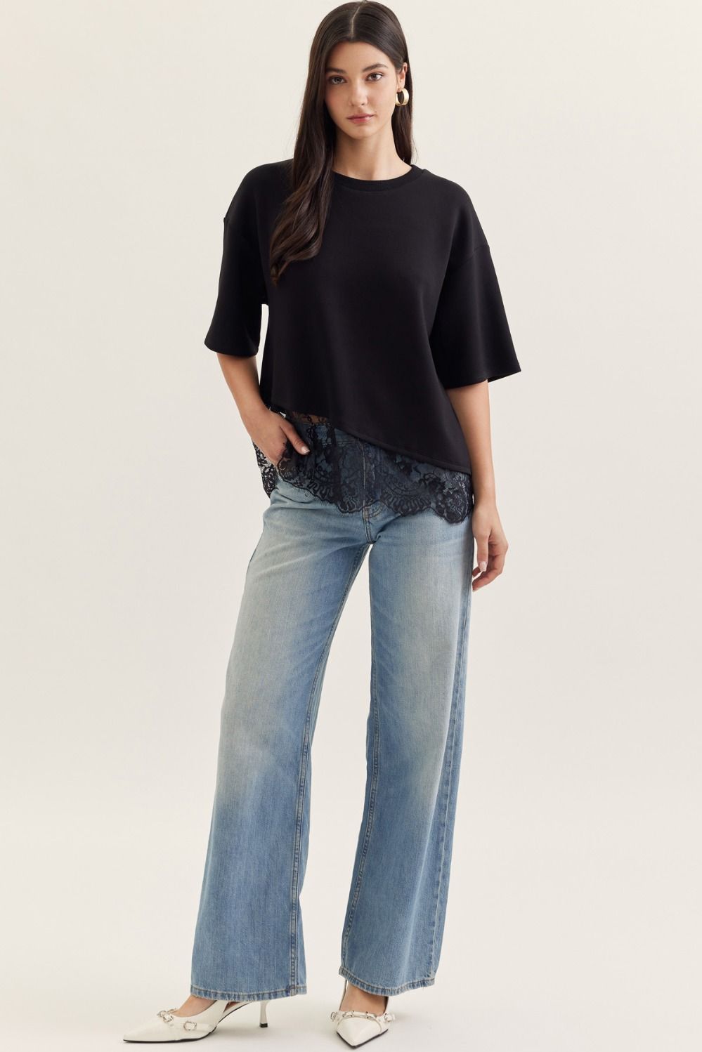 Black Luna Lace T-shirt