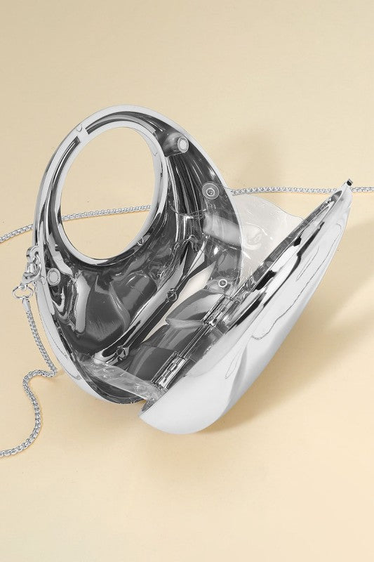 Silver Clutch Crossbody Bag - 21 nov