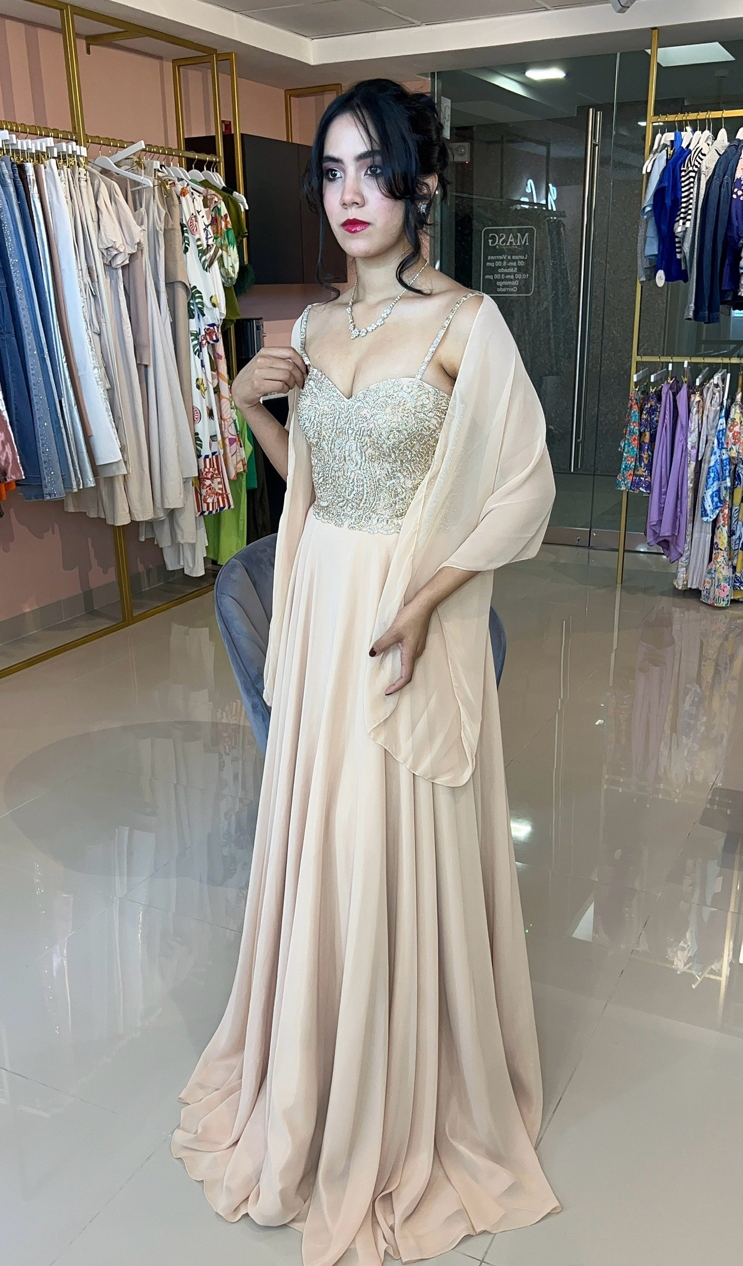 Vestido Formal Champagne