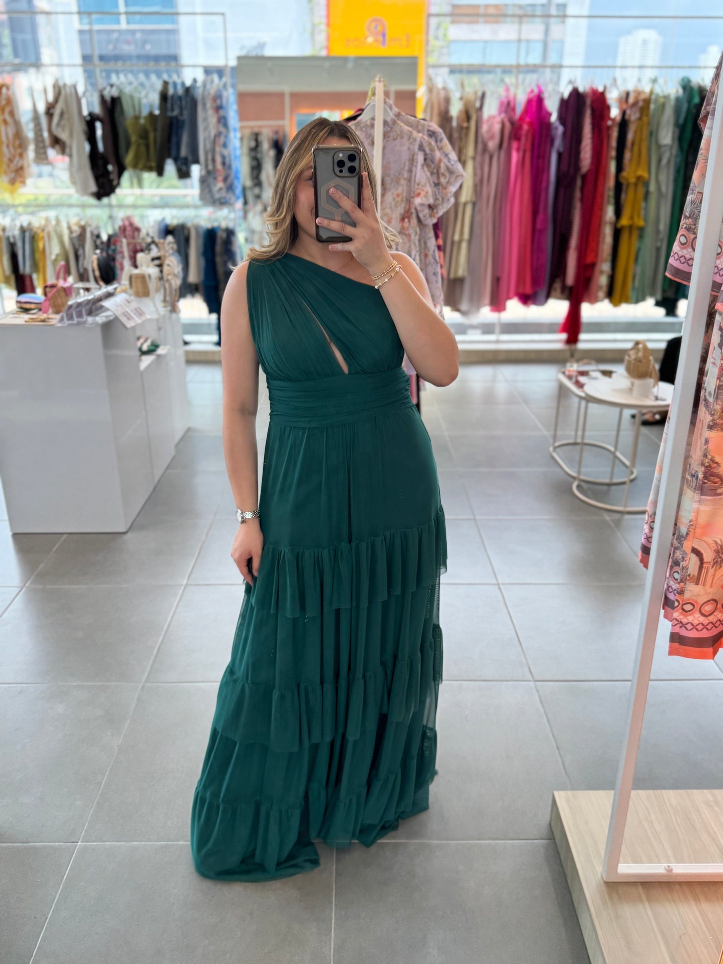 Vestido Abril Verde Esmeralda
