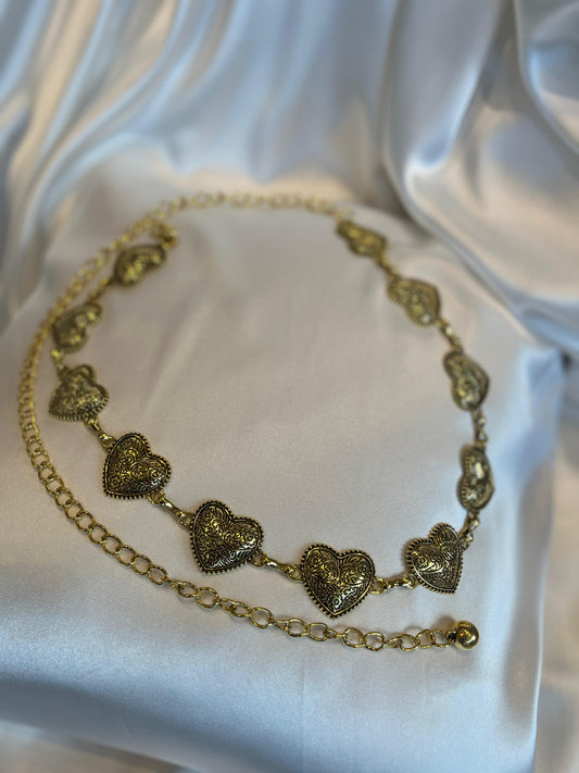 Correa de Corazones Dorada