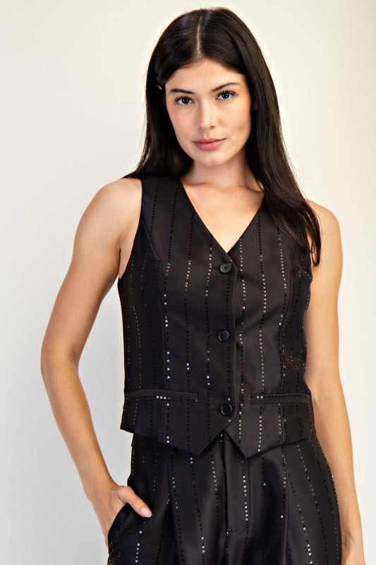 Molly Black Sequin Set