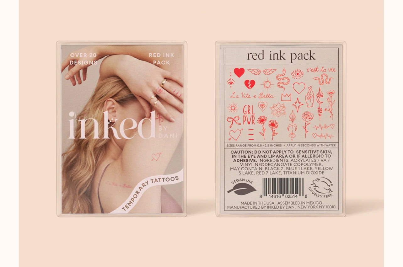 Red Ink Pack / Temporary Tattoos