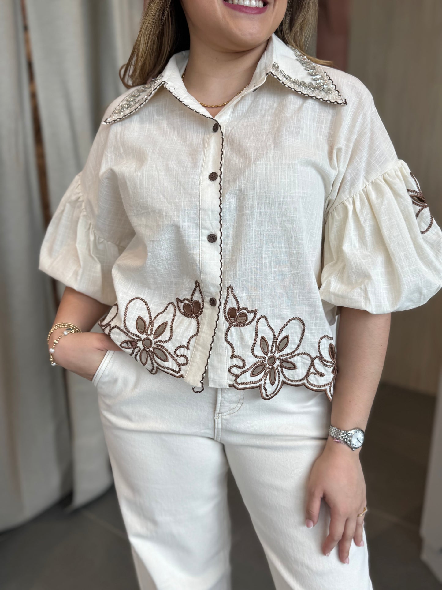 Camisa Ada Beige