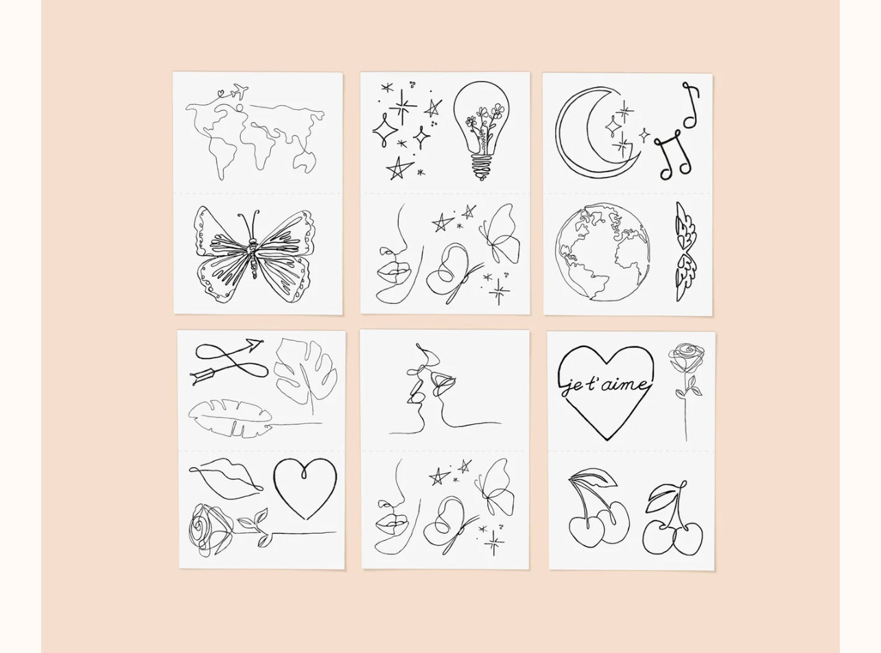 Silhouette Pack / Temporary Tattoos