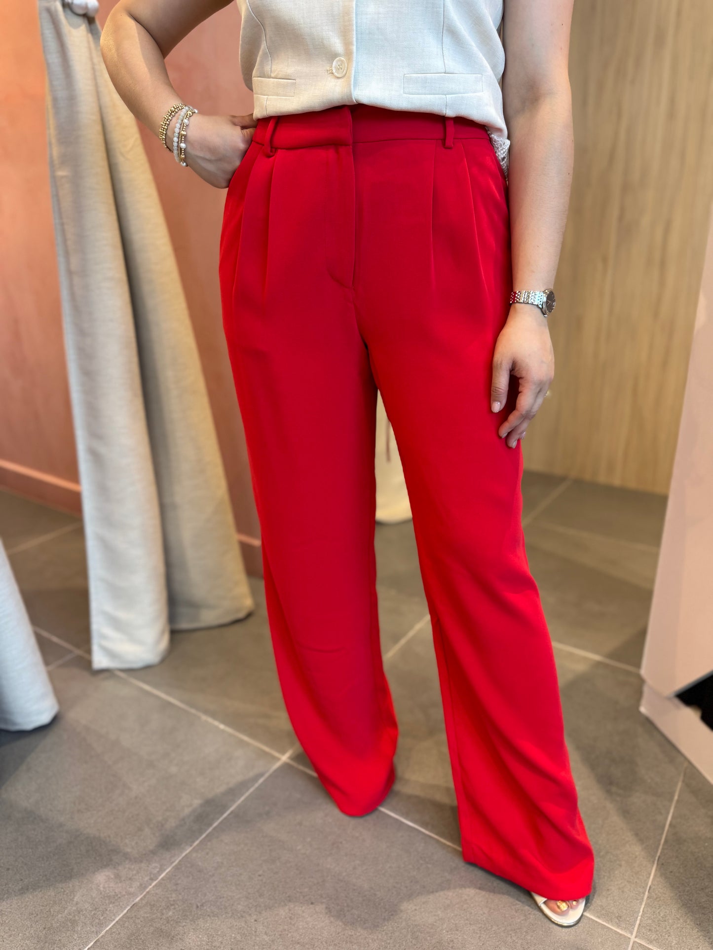 Red Wide Leg Pants