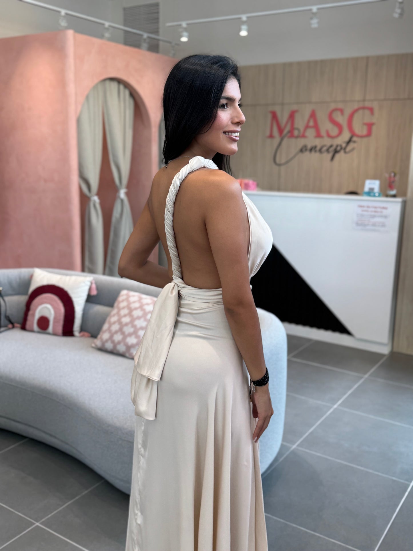 Vestido Clara Champagne