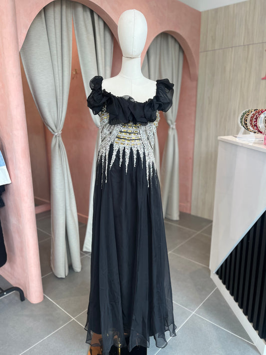 Maxi Vestido negro con brillos