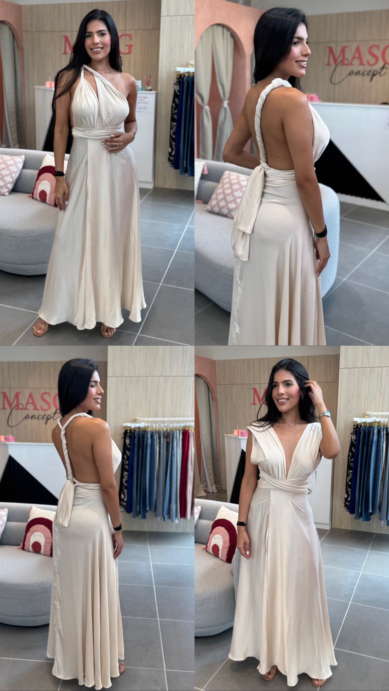 Vestido Clara Champagne