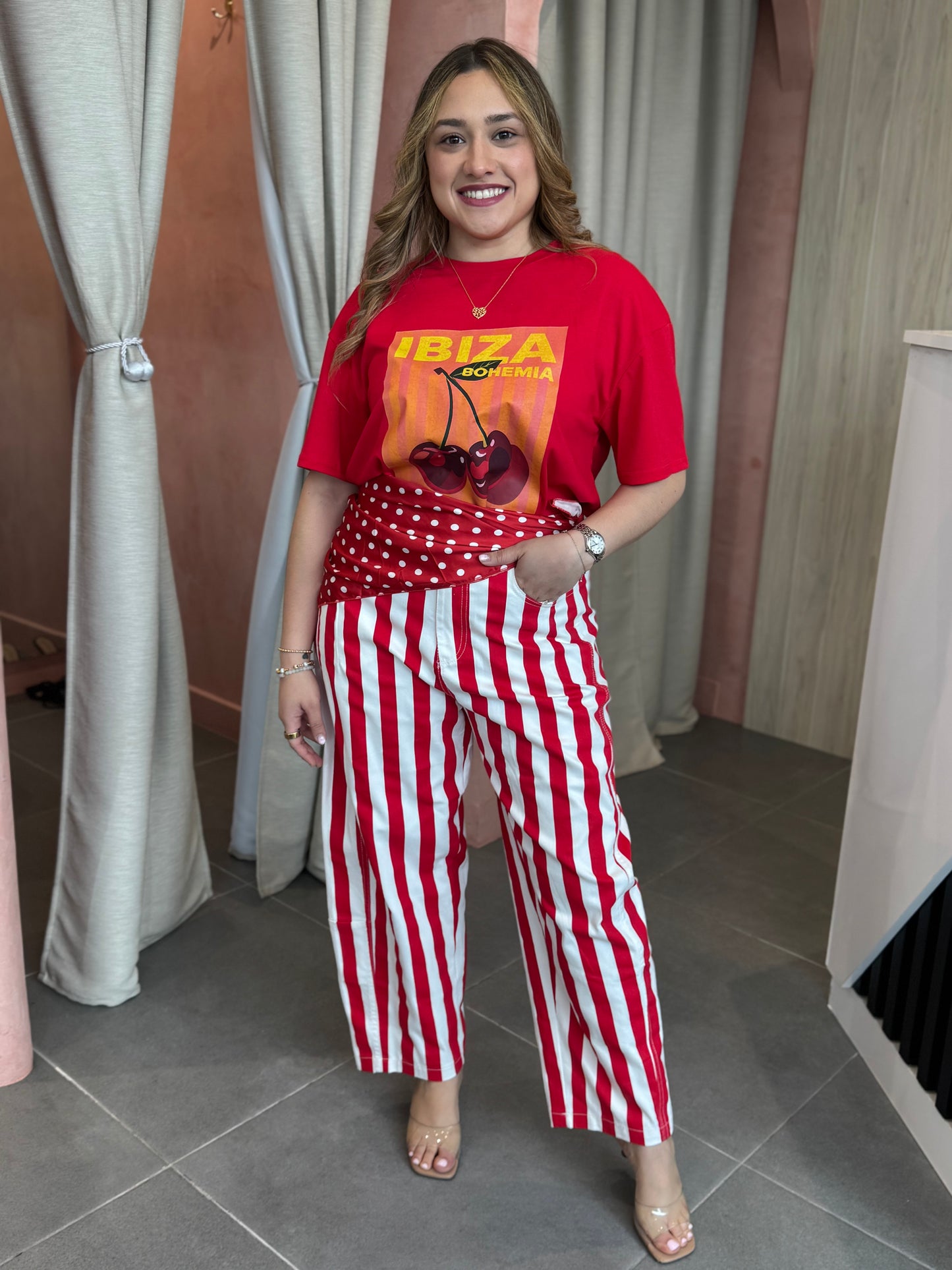Red Striped Jeans