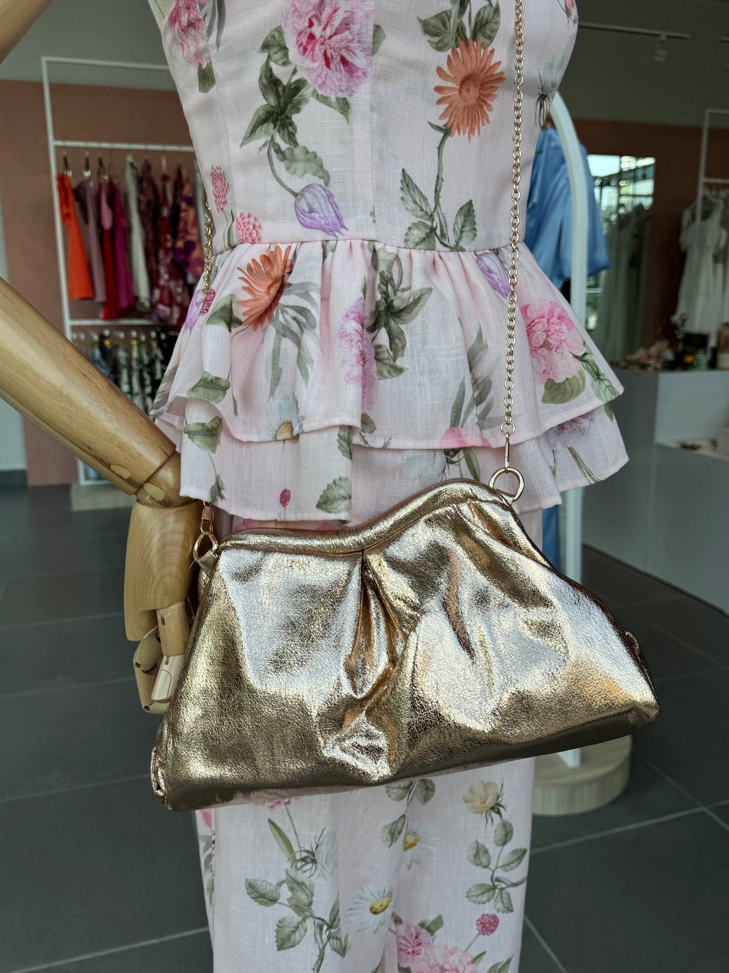 Champagne Crossbody Bag