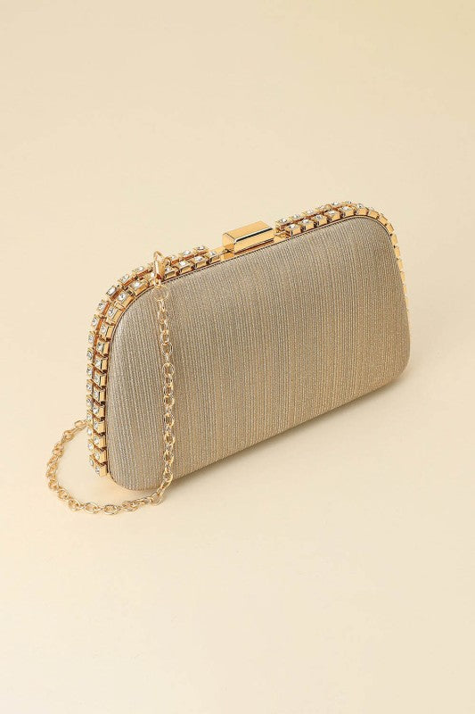 Gold Rhinestone Clutch Bag