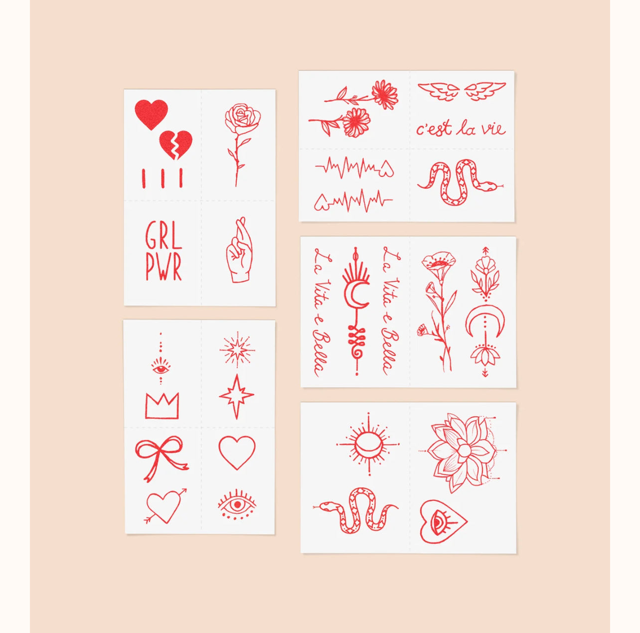 Red Ink Pack / Temporary Tattoos