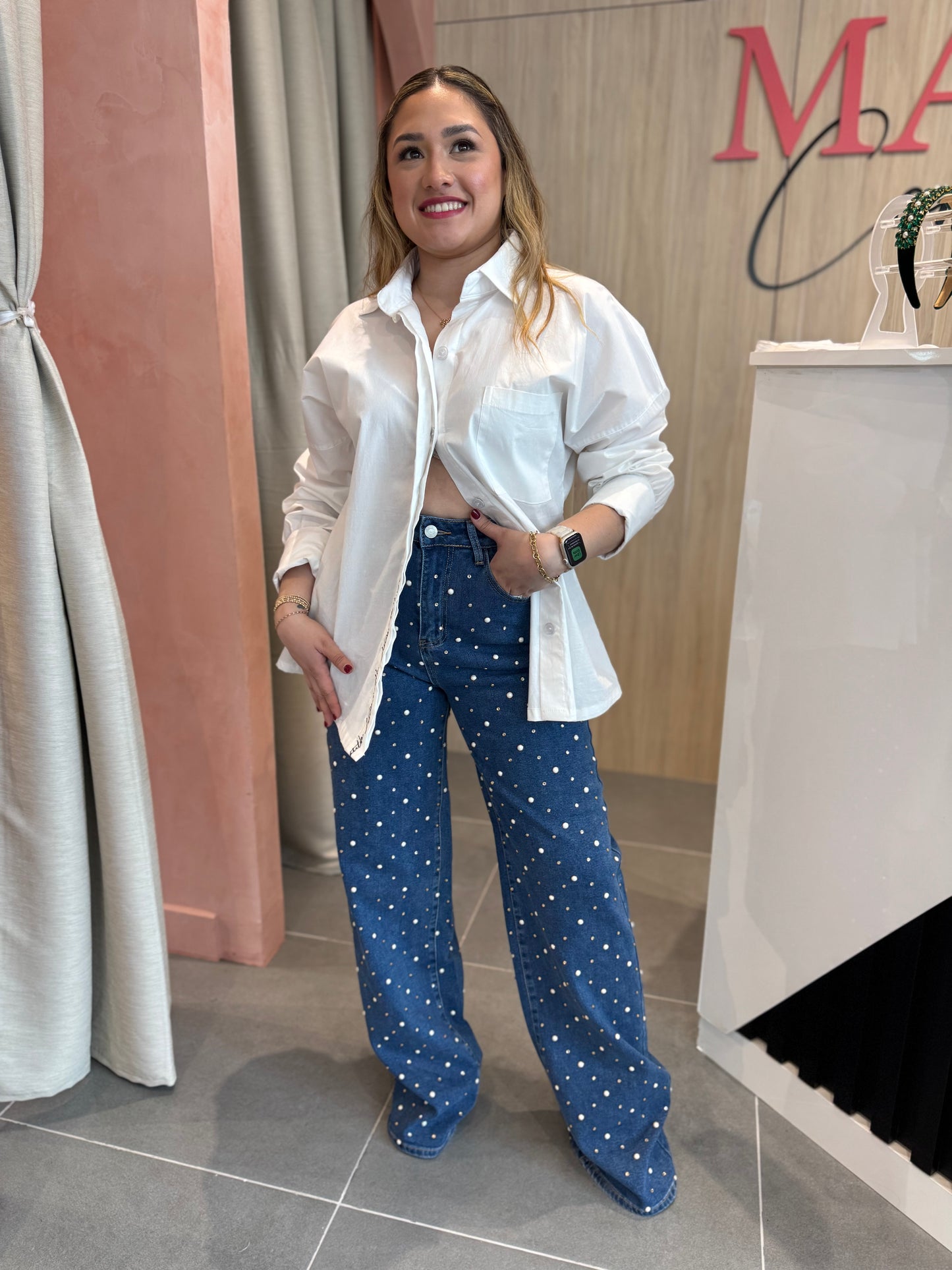 Denim Pearls Jeans