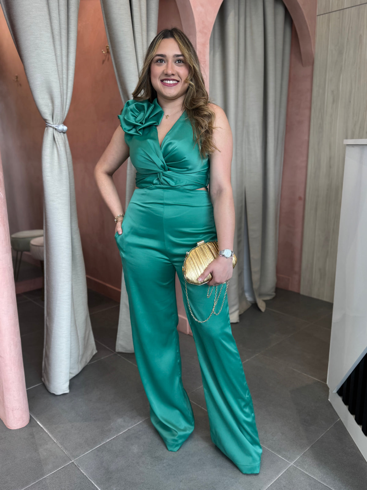 Enterizo Amanda Flor Verde