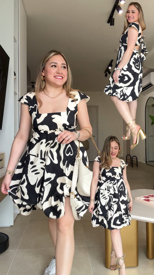 Vestido Paces - print negro