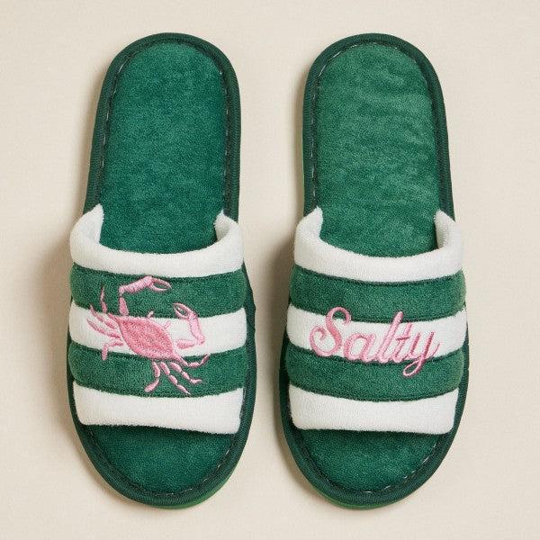 Salty Embroidered Slippers