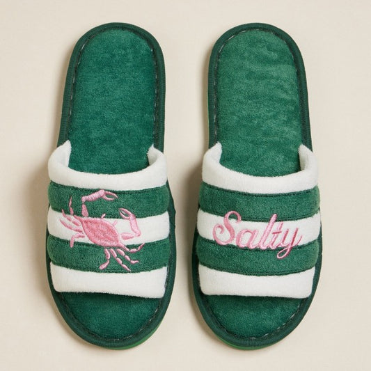 Salty Embroidered Slippers
