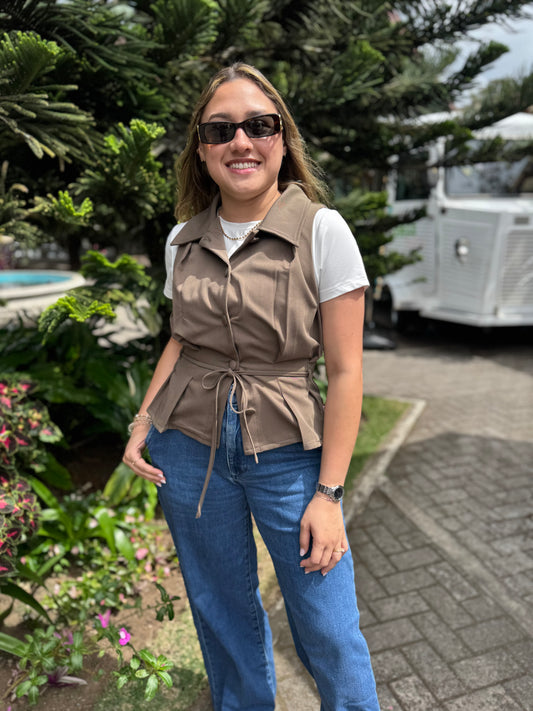 Mocha Peplum Top