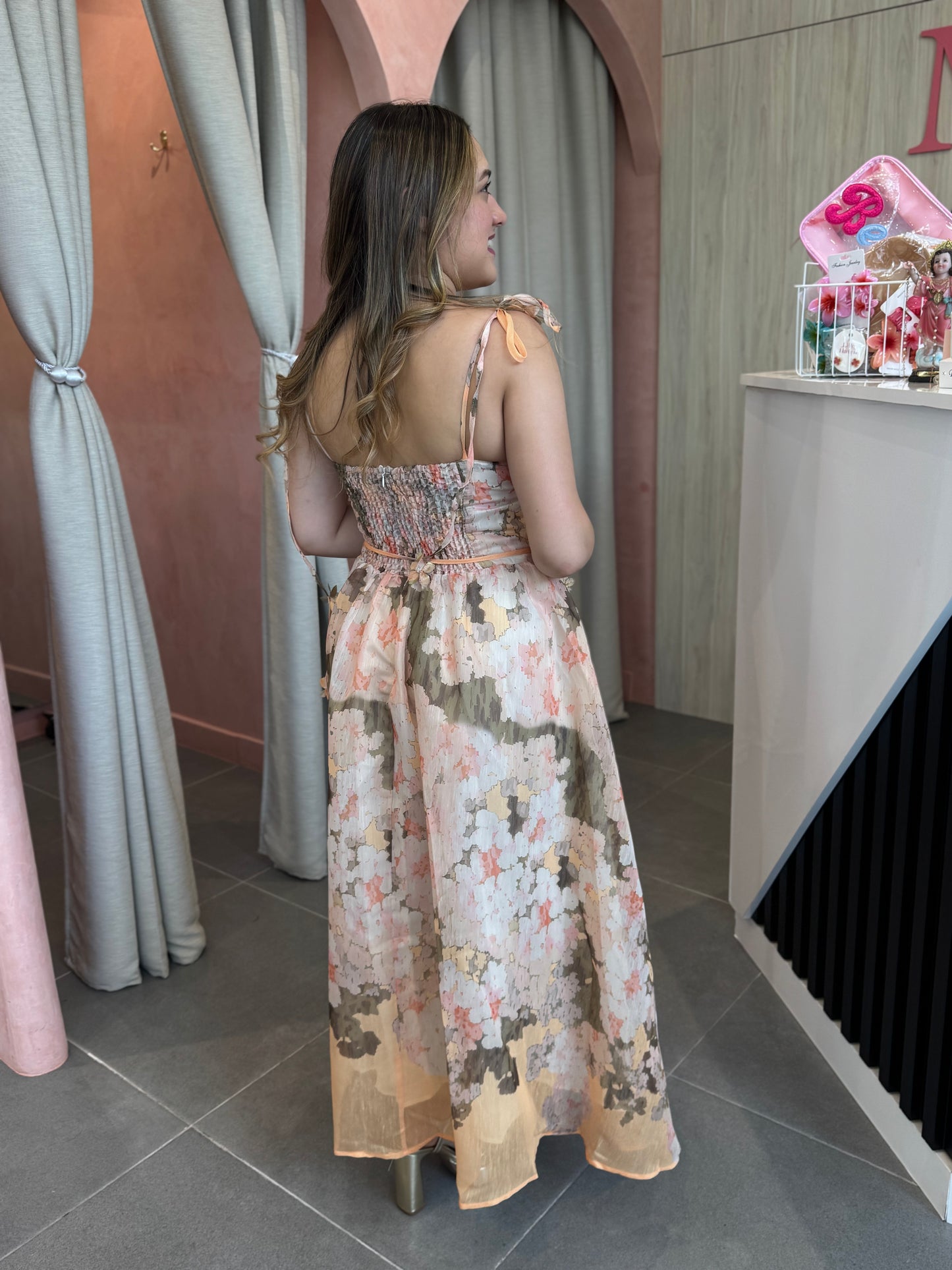 Multi Yellow Floral Midi Dress