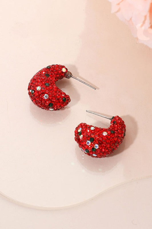 Red Hoops Earrings - 21 nov
