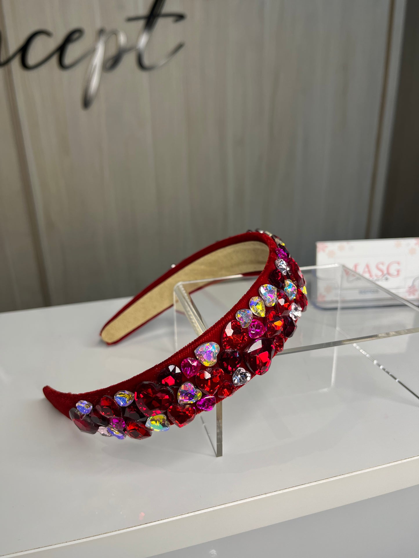 Diadema corazones Rojo