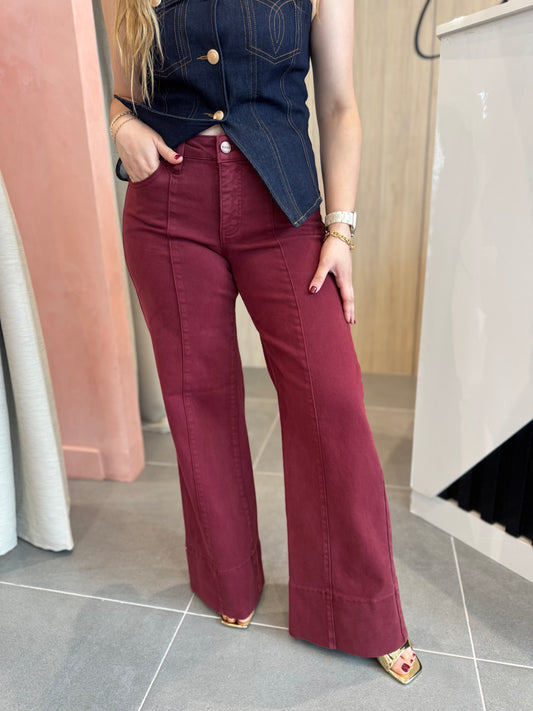 Risen Burgundy Jeans