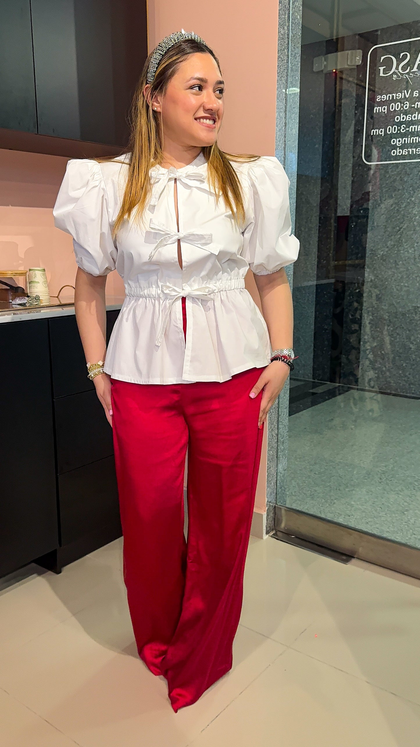 Red Satin Pants