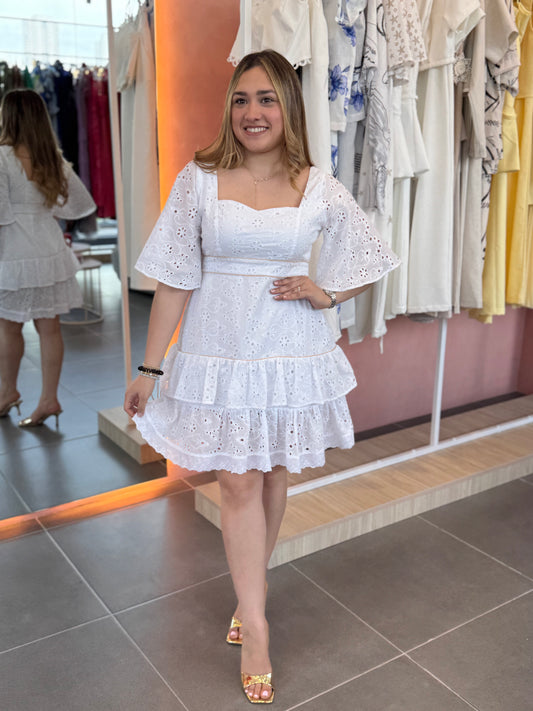 Vestido Blanco Ojalillo