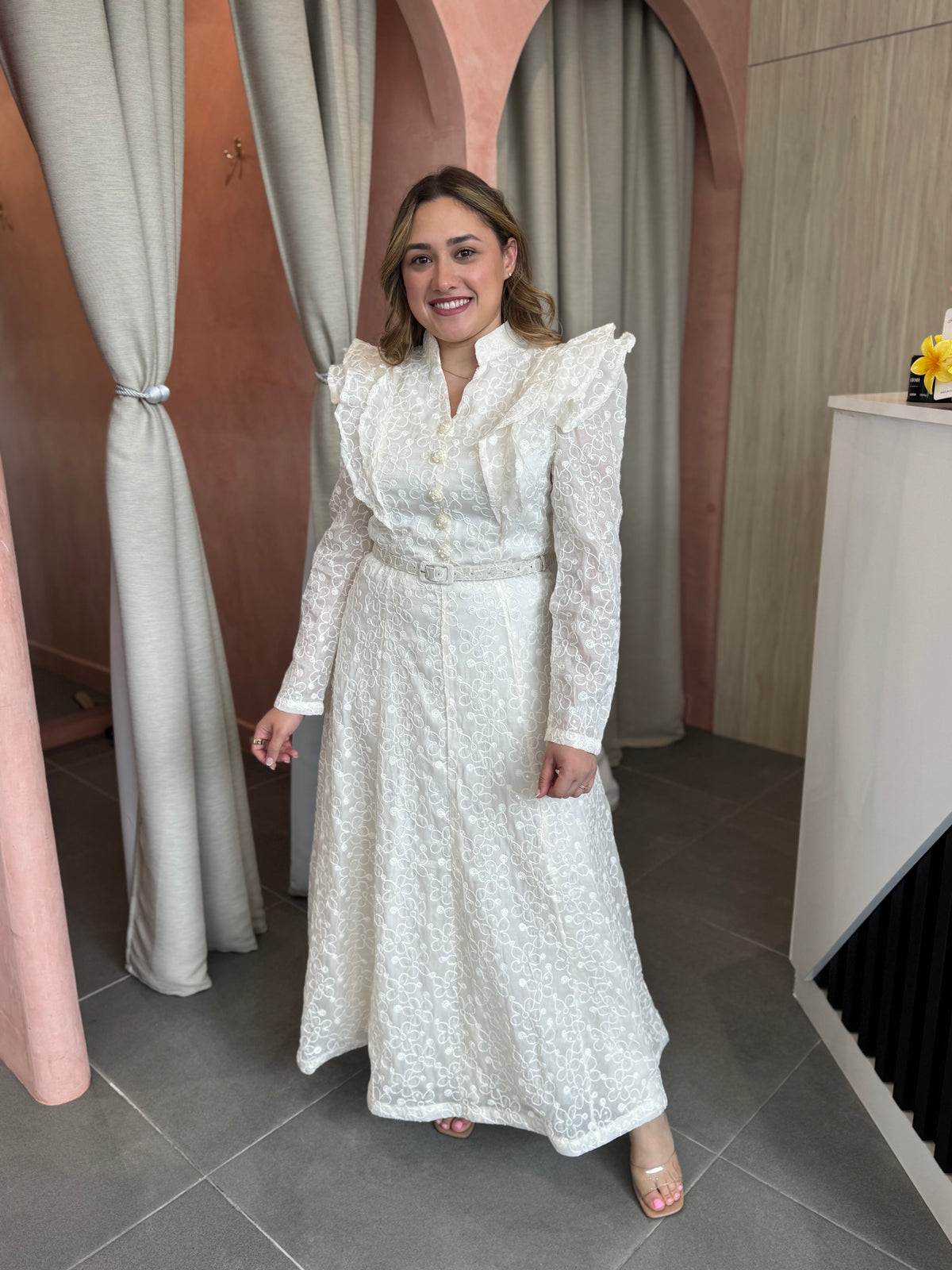 Nour Beige Maxi Dress