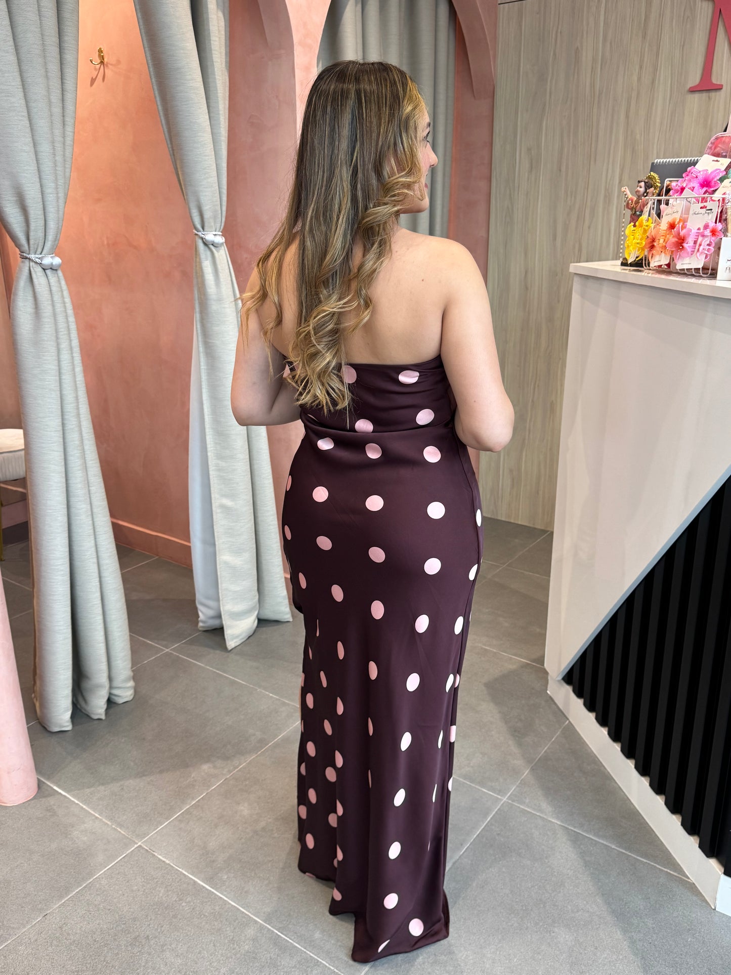 Polka Blush Maxi Dress