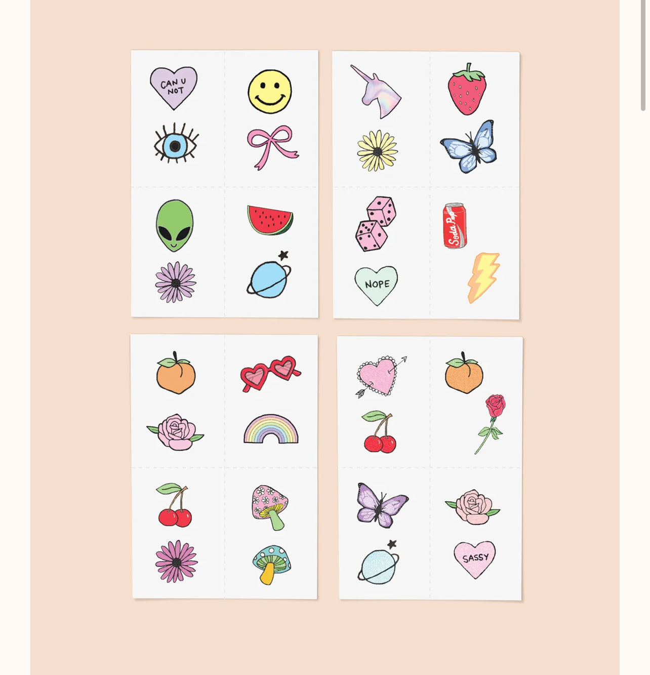 Retro little Pack / Temporary Tattoos