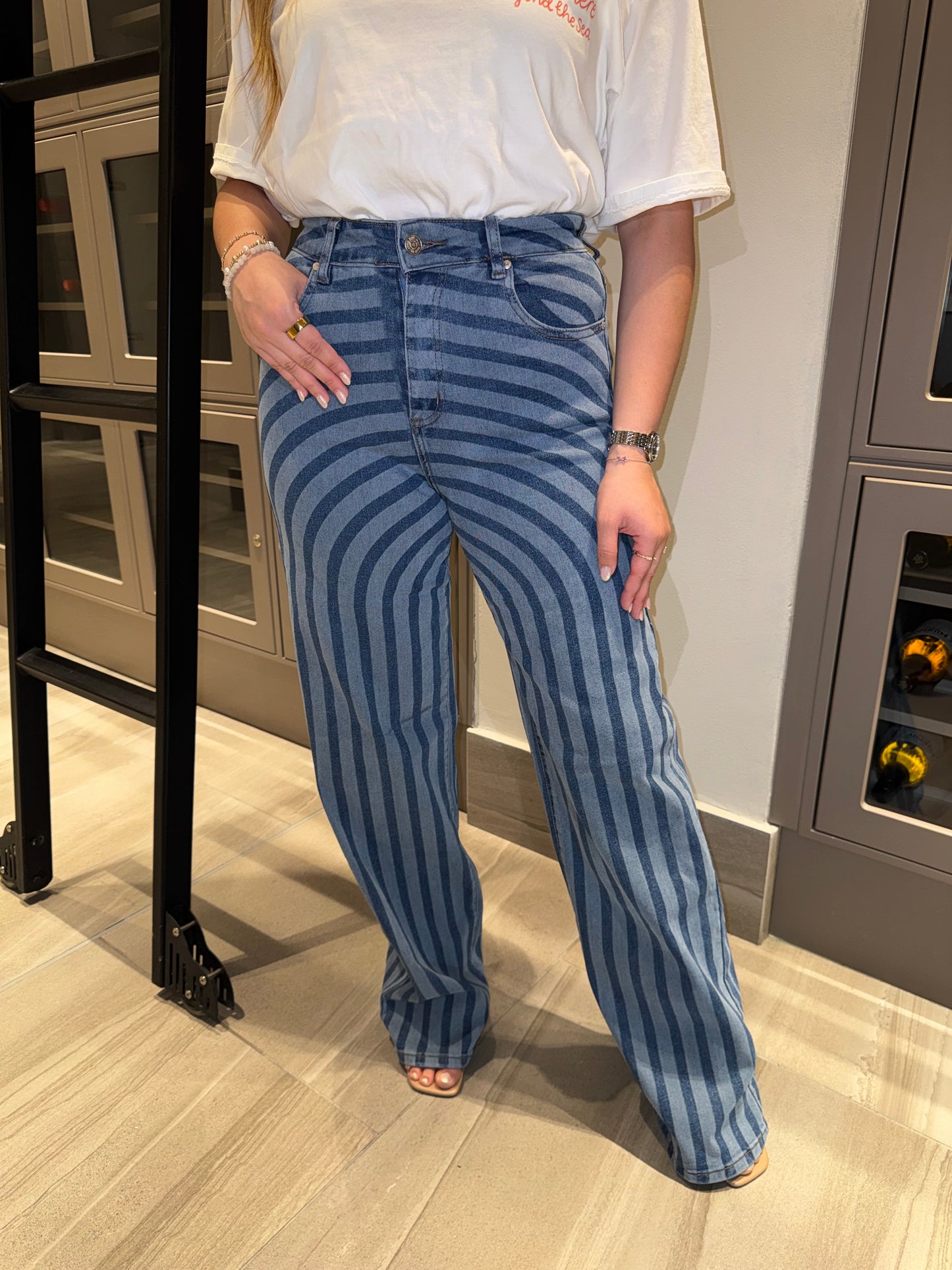 Striped Blue Jeans