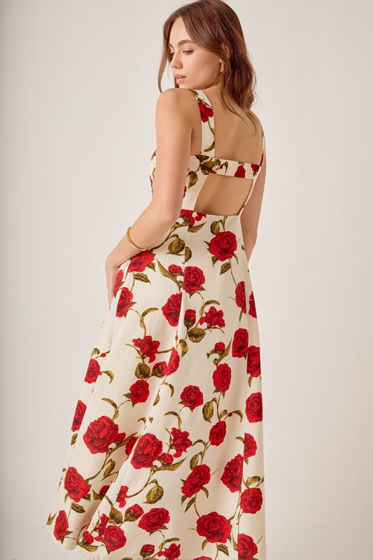 Ivory Multi Rose Maxi Dress