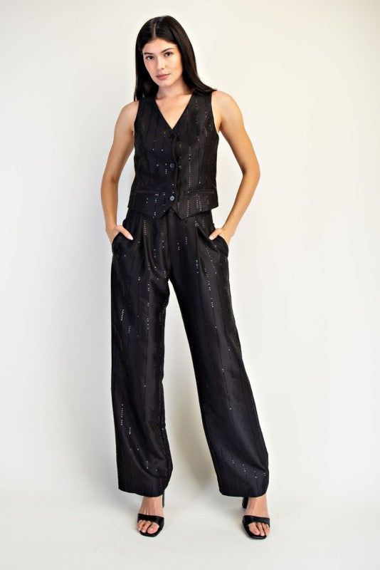 Molly Black Sequin Set