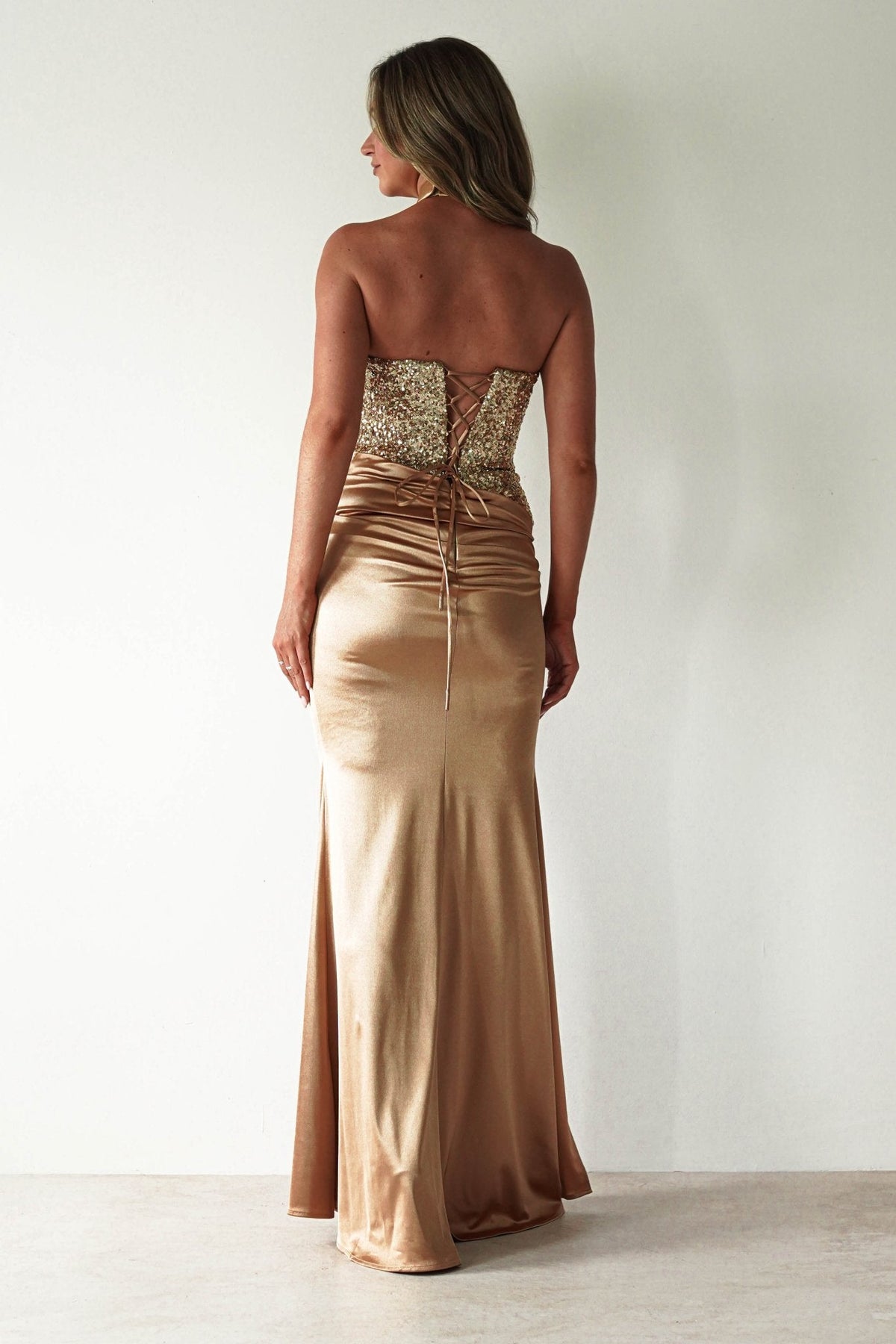 Gold Sequin Maxi Dress