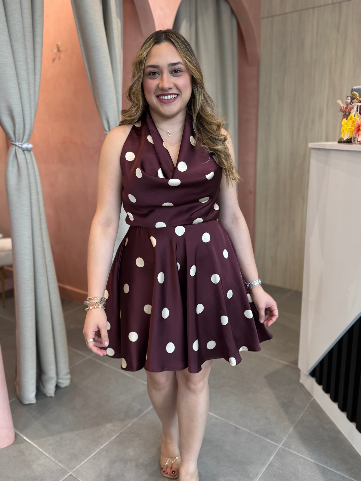 Polka Cream Mini Dress