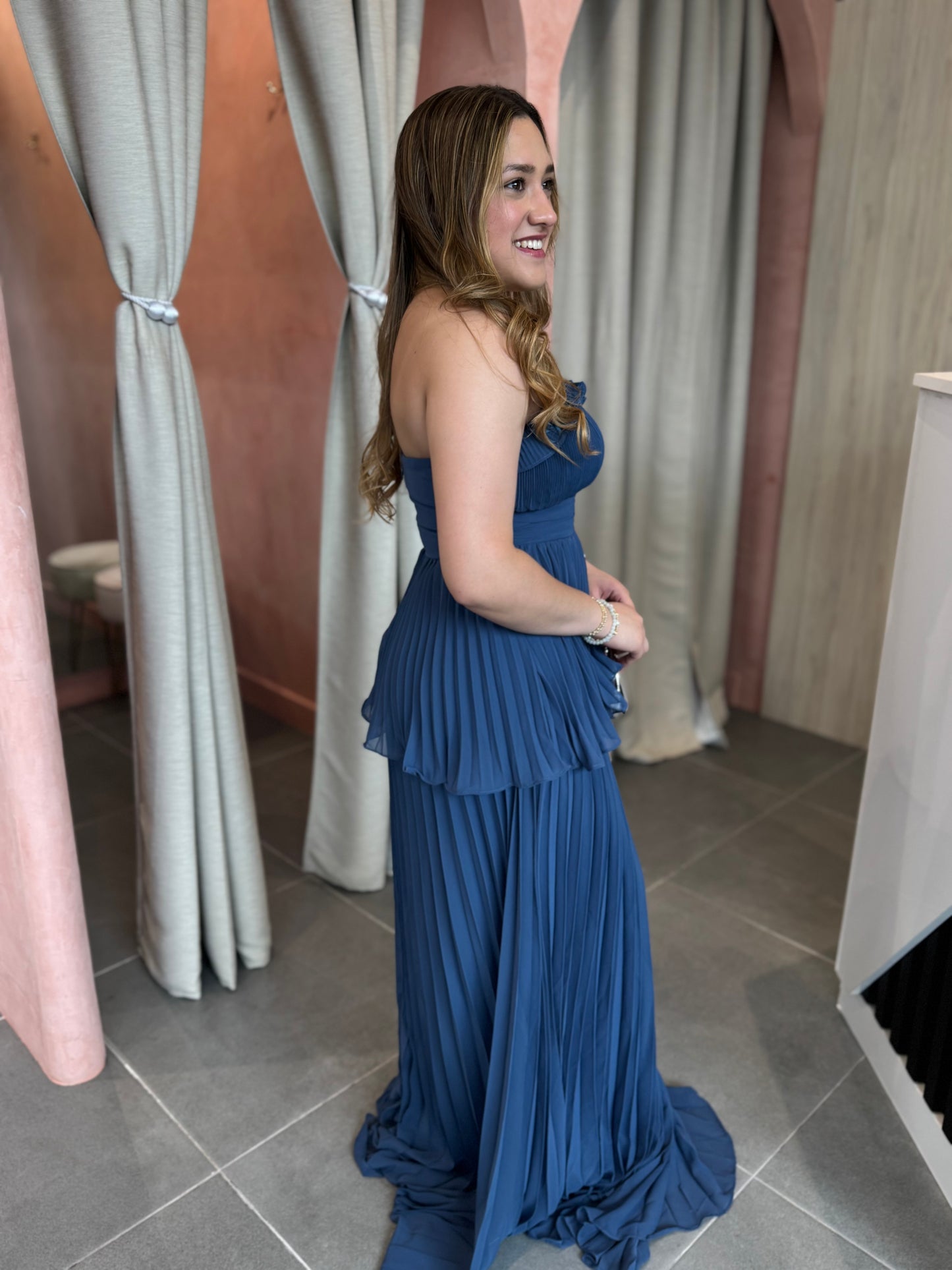 Blue Chiffon Maxi Dress