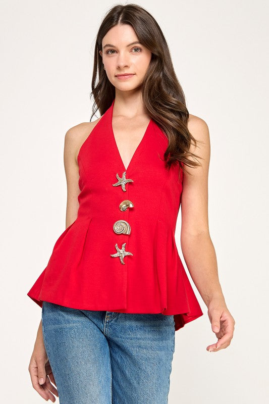 Red Halter Shirt